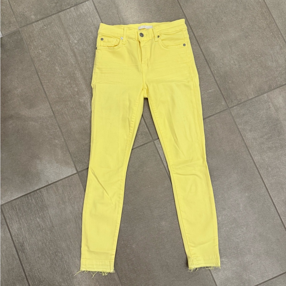 7 For All Mankind Yellow Straight Leg Jeans